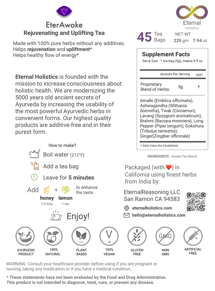 EterAwake - Ayurvedic Rejuvenating and Uplifting Tea