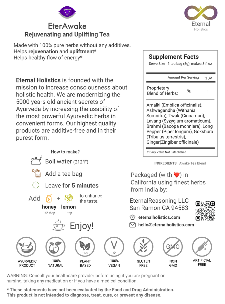 EterAwake - Ayurvedic Rejuvenating and Uplifting Tea